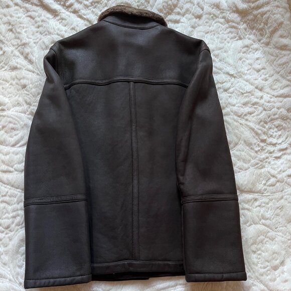 Longhi Brown Leather Jacket (Size 48) - Picture 5 of 10